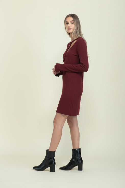 Katie-Reversible Tie Neck Dress